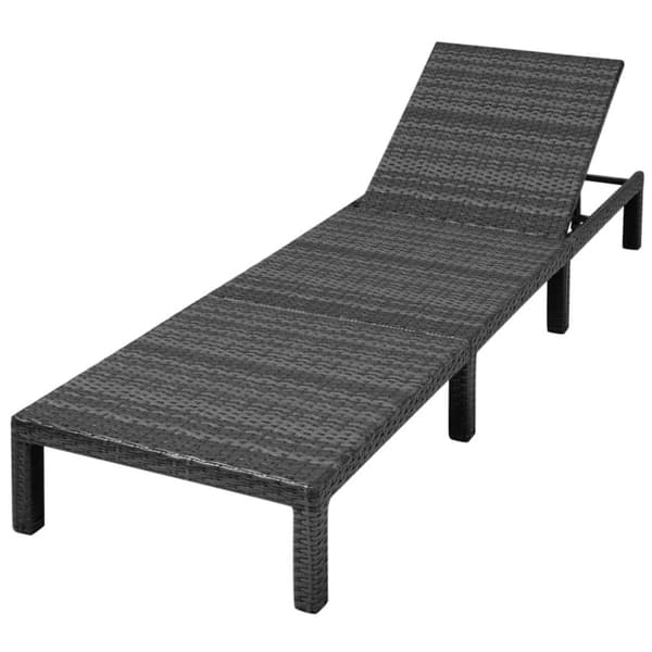 vidaXL Solsäng med dyna konstrotting svart