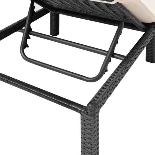 vidaXL Solsäng med dyna konstrotting svart