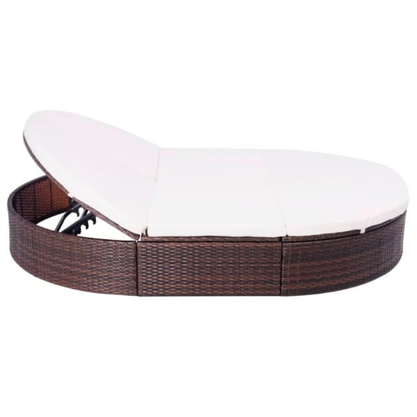 vidaXL loungeseng med hynder polyrattan brun