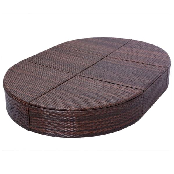 vidaXL loungeseng med hynder polyrattan brun