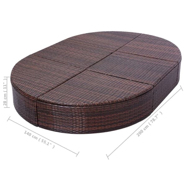 vidaXL loungeseng med hynder polyrattan brun