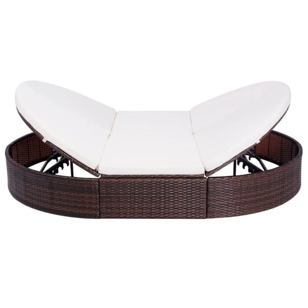 vidaXL loungeseng med hynder polyrattan brun