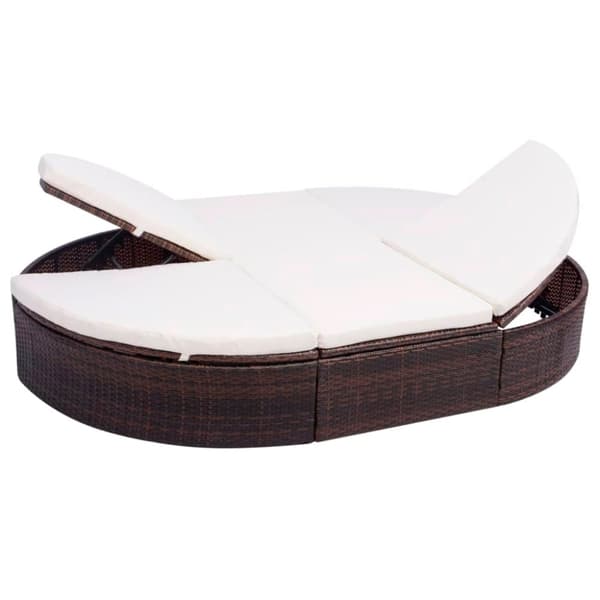 vidaXL loungeseng med hynder polyrattan brun