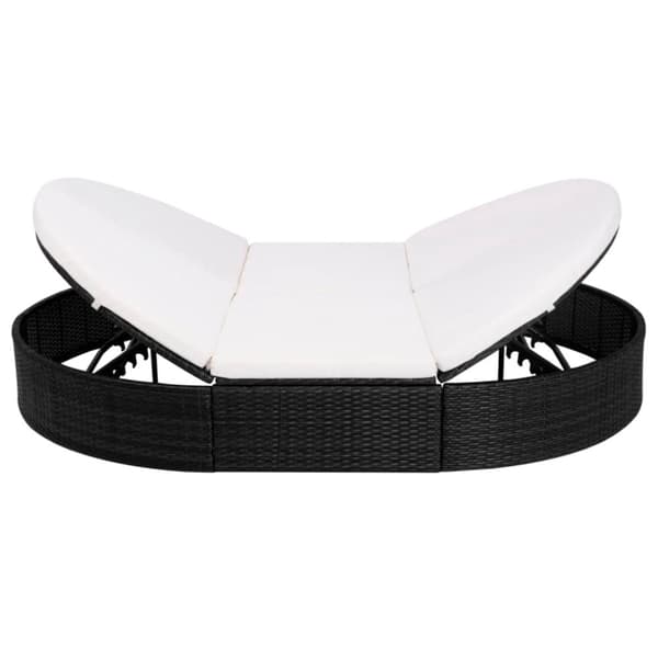 vidaXL loungeseng med hynde polyrattan sort