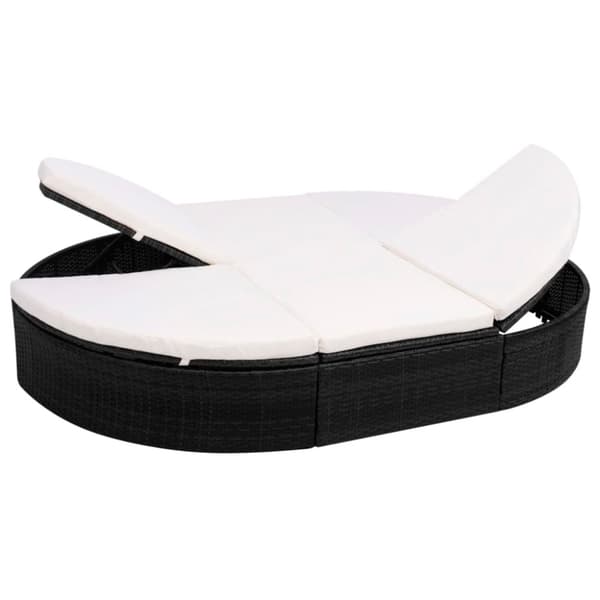 vidaXL loungeseng med hynde polyrattan sort