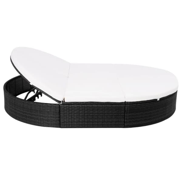 vidaXL Solsäng med dyna konstrotting svart
