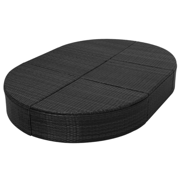 vidaXL Solsäng med dyna konstrotting svart