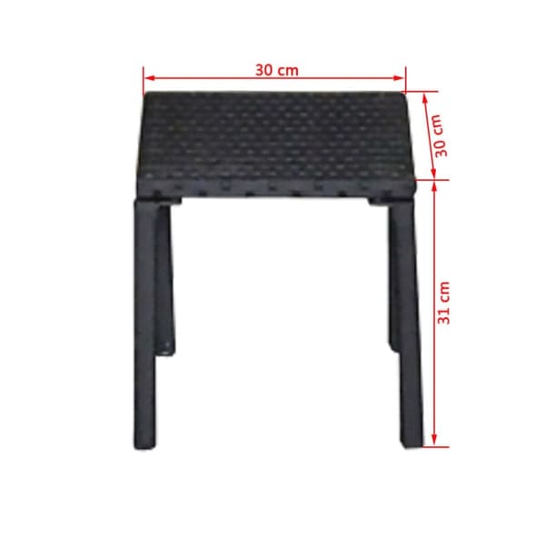 vidaXL liggestole med bord polyrattan sort
