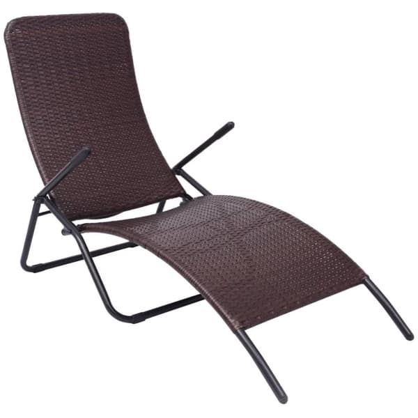 vidaXL liggestol foldbar polyrattan brun