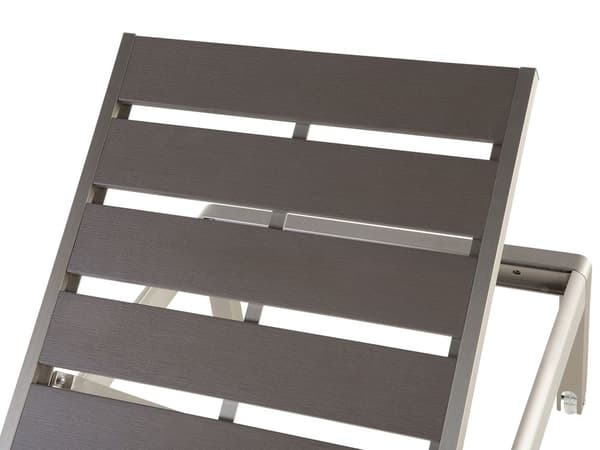 Aurinkotuoli harmaa 64 x 29-93 x 198 cm alumiini muovinen puu säädettävä industriaalinen