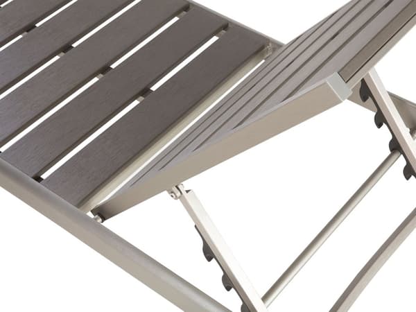 Aurinkotuoli harmaa 64 x 29-93 x 198 cm alumiini muovinen puu säädettävä industriaalinen