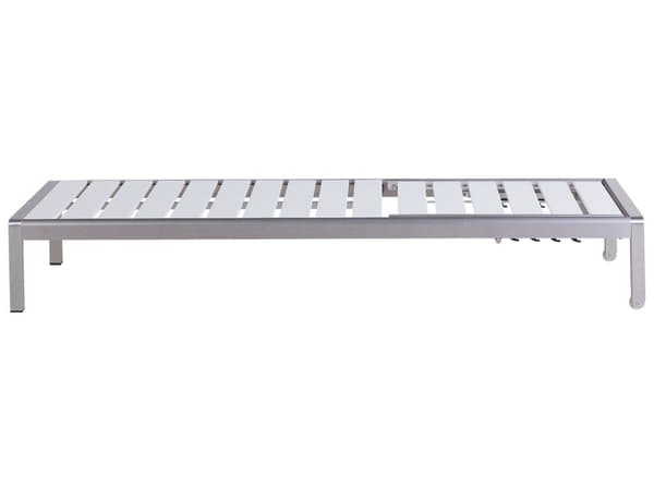 Aurinkotuoli valkoinen 64 x 29-93 x 198 cm alumiini muovinen puu säädettävä industriaalinen