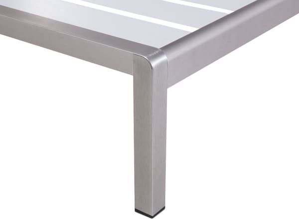 Aurinkotuoli valkoinen 64 x 29-93 x 198 cm alumiini muovinen puu säädettävä industriaalinen