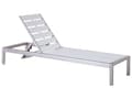 Pikkukuva 1 / 9: Aurinkotuoli valkoinen 64 x 29-93 x 198 cm alumiini muovinen puu säädettävä industriaalinen