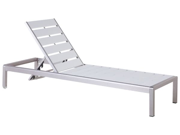 Aurinkotuoli valkoinen 64 x 29-93 x 198 cm alumiini muovinen puu säädettävä industriaalinen
