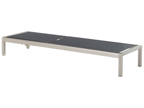 Aurinkotuoli musta 64 x 93 x 198 cm alumiini tekstiilikuitu säädettävä UV-kestävä