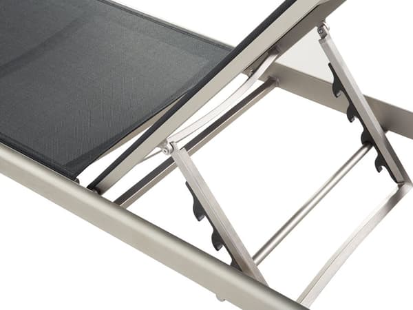 Aurinkotuoli musta 64 x 93 x 198 cm alumiini tekstiilikuitu säädettävä UV-kestävä