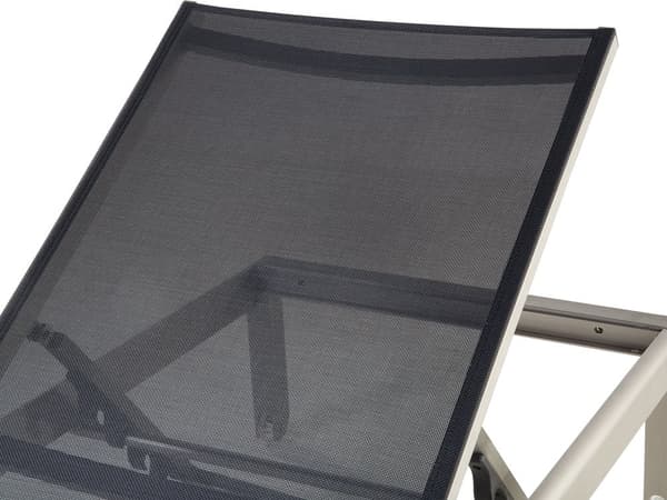 Aurinkotuoli musta 64 x 93 x 198 cm alumiini tekstiilikuitu säädettävä UV-kestävä