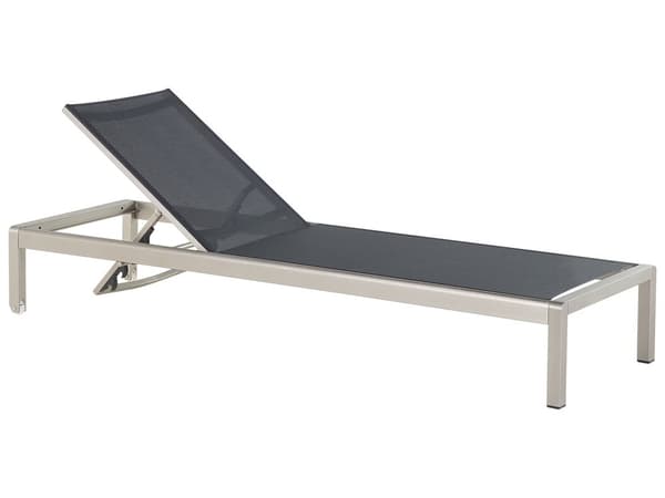 Aurinkotuoli musta 64 x 93 x 198 cm alumiini tekstiilikuitu säädettävä UV-kestävä