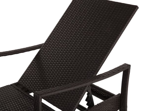 Aurinkotuoli ruskea 63 x 26-96 x 158 cm PE-rottinki alumiini valkoinen pehmuste säädettävä