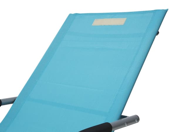 Aurinkotuoli turkoosi 63 x 84 x 149 cm teräs tekstiilikuitu keinuva tyyny UV-kestävä