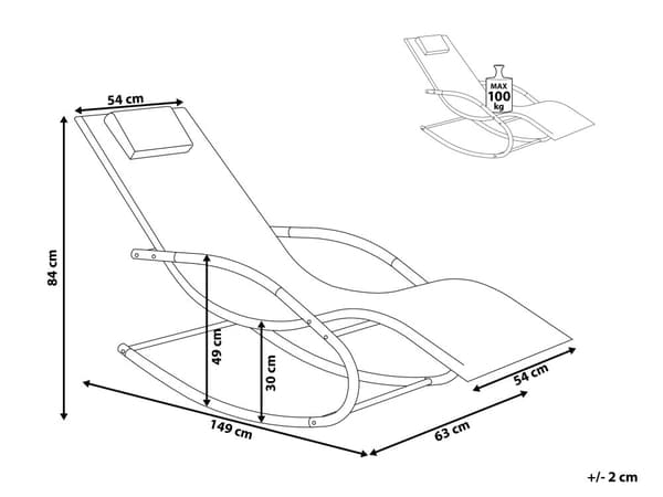 Aurinkotuoli mintunvihreä 63 x 84 x 149 cm teräs tekstiilikuitu keinuva tyyny UV-kestävä