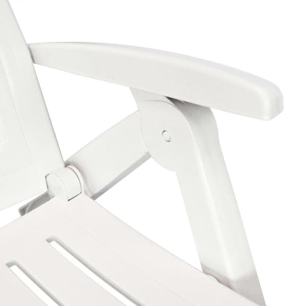 vidaXL Solsäng med fotstöd plast vit