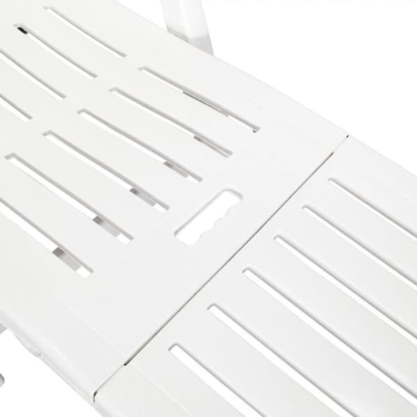 vidaXL Solsäng med fotstöd plast vit