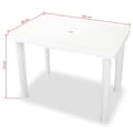 Miniatyrbild 5 av 5: vidaXL Trädgårdsbord vit 101x68x72 cm plast
