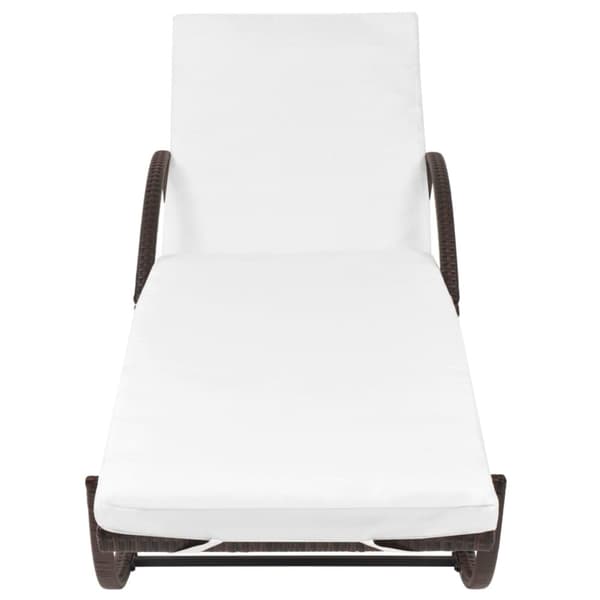 vidaXL liggestol med hynde & bord polyrattan brun