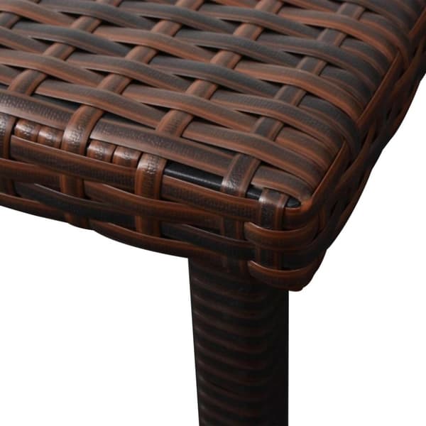 vidaXL liggestol med hynde & bord polyrattan brun