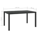 Miniatyrbillede 5 af 5: vidaXL havebord WPC aluminium 150 x 90 x 74 cm sort