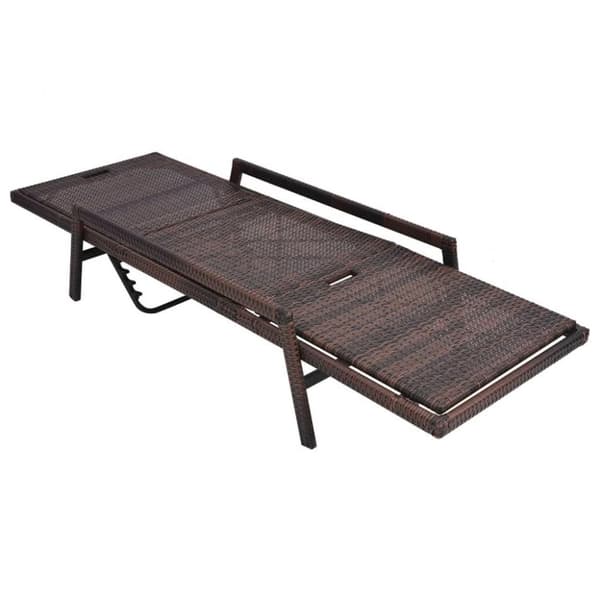 vidaXL liggestol med hynde polyrattan brun