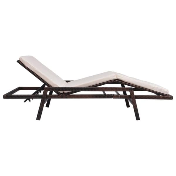 vidaXL liggestol med hynde polyrattan brun