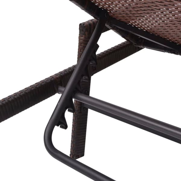 vidaXL liggestol med hynde polyrattan brun
