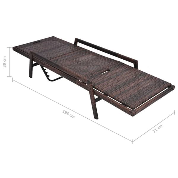 vidaXL liggestol med hynde polyrattan brun