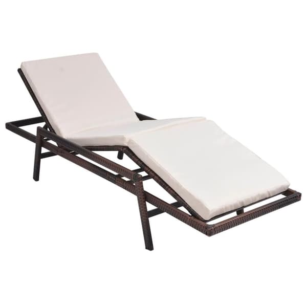 vidaXL liggestol med hynde polyrattan brun