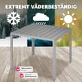 Miniatyrbild 7 av 7: Trädgårdsbord i aluminium Maren höjdjusterbara fötter 90x90x74,5cm - silver