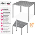 Miniatyrbild 2 av 7: Trädgårdsbord i aluminium Maren höjdjusterbara fötter 90x90x74,5cm - silver