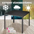 Miniatyrbild 7 av 7: Trädgårdsbord i aluminium Maren höjdjusterbara fötter 90x90x74,5cm - svart