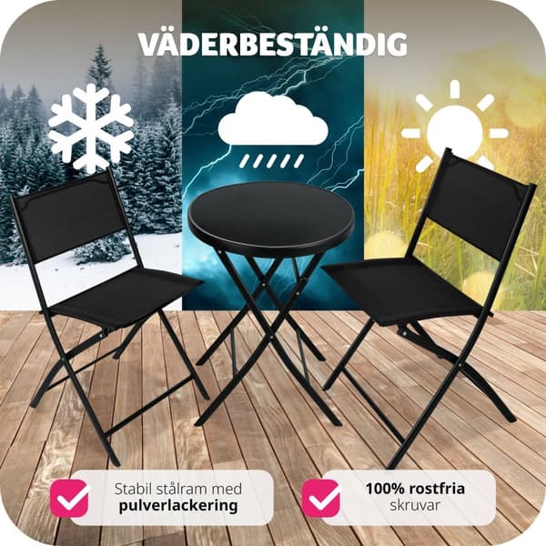Caféset Düsseldorf - svart