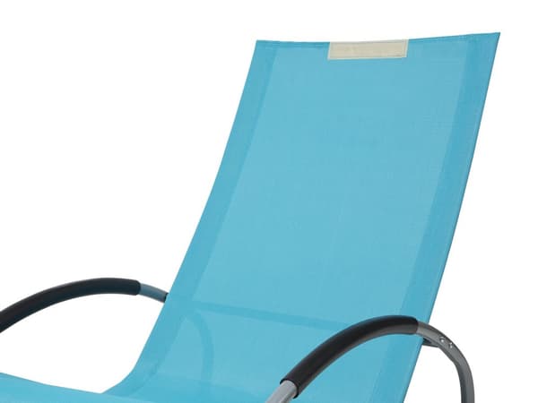 Liggestol Turkis Polyester Grå Metal 88 x 107 x 62 Solseng med Gynge Pude Funktion Understel Have Terrasse Udendørs Altan Indretning Tilbehør