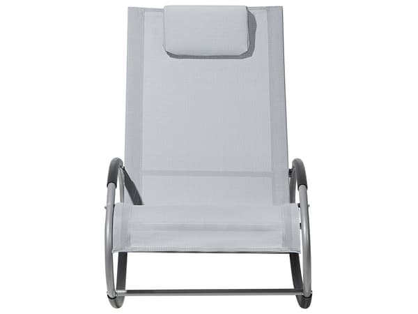Liggestol Grå Polyester Metal 88 x 107 x 62 Solseng med Gynge Funktion Understel Have Terrasse Udendørs Altan Indretning Tilbehør
