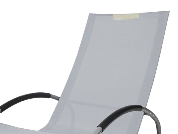 Liggestol Grå Polyester Metal 88 x 107 x 62 Solseng med Gynge Funktion Understel Have Terrasse Udendørs Altan Indretning Tilbehør