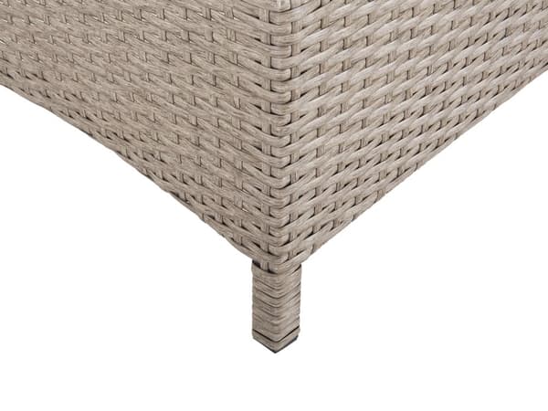Havedæksstol brun og grå rattan 192 x 60 cm grå pude justerbar nakkestøtte