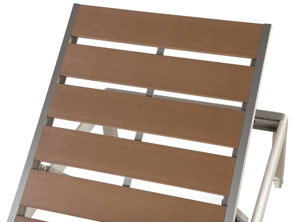 Liggestol Brun Sølv Træplast Anodiseret Aluminium 200 cm Nonwood Solseng Udendørs Terrasse Justerbar Solstol Vedligeholdelsesfri Havemøbler