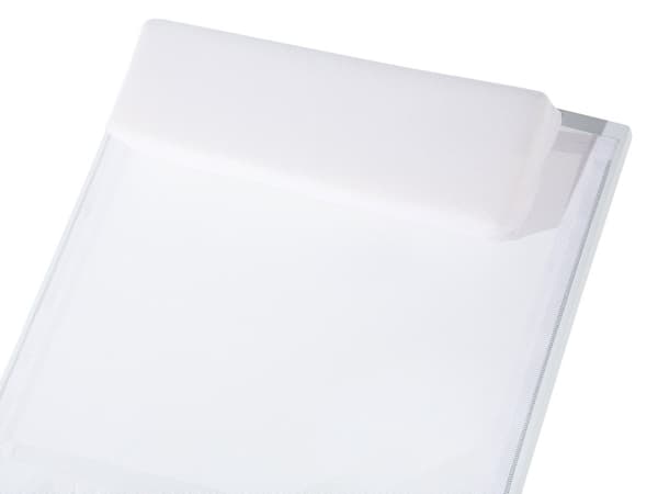Havestol hvid aluminium 190 x 66 cm justerbart ryglæn