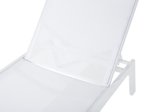 Havestol hvid aluminium 190 x 66 cm justerbart ryglæn