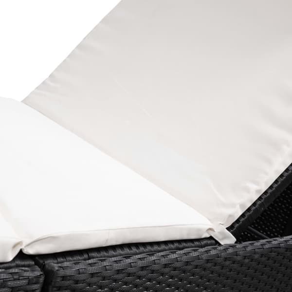 vidaXL liggestol med hynde polyrattan sort