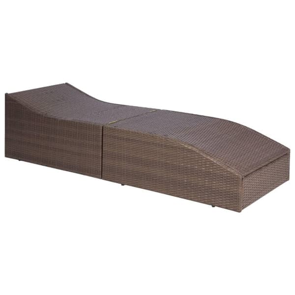 vidaXL liggestol med hynde polyrattan brun
